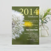 美しい白いタンポポの種子頭卒業 招待状 (スタンド正面)