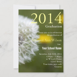 美しい白いタンポポの種子頭卒業 招待状