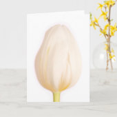 美しい白いチューリップのグリーティングカード カード (黄色い花)