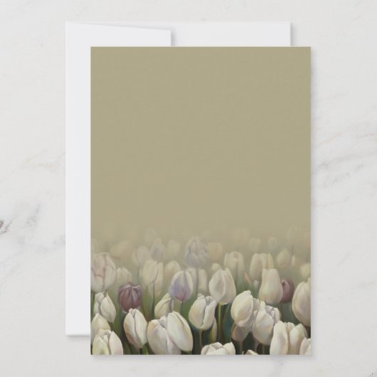 美しい白いチューリップ絵画ズ結婚式招待状 招待状 (裏面)