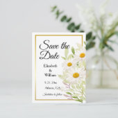 美しい白いデイジーが日付のはがきを保存 ポストカード (スタンド正面)