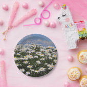 美しい白いデイジーの庭 ペーパープレート (パーティー)