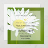 美しい白いデイジーの結婚式招待状 招待状 (正面/裏面)