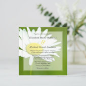 美しい白いデイジーの結婚式招待状 招待状 (スタンド正面)