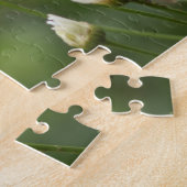 美しい白いデイジー |グリーンフィールドの花 ジグソーパズル (側面)