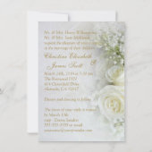 美しい白いバラのウェディング招待状 招待状 (裏面)