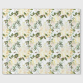 美しい白いバラの水色 ラッピングペーパー (フラット)