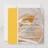 美しい白いバラの花の誕生日パーティー 招待状 (裏面)