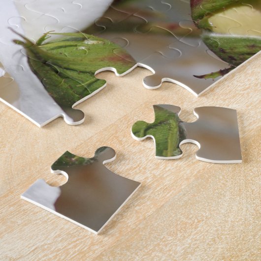 美しい白いバラの花。ラブとロマンス。 ジグソーパズル (側面)