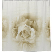 美しい白いバラの芸術 シャワーカーテン (正面)