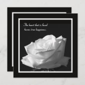 美しい白いバラの誓いの更新 招待状 (正面/裏面)