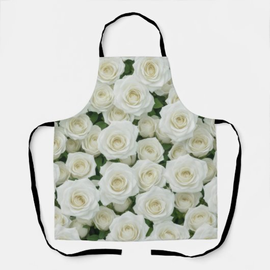 美しい白いバラ エプロン (正面)