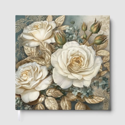 美しい白いバラ ゲストブック (正面)