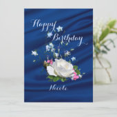 美しい白いバラfor娘の誕生日 カード (スタンド正面)