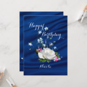 美しい白いバラfor娘の誕生日 カード (正面/裏面インサイチュ)