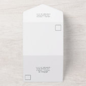 美しい白いフローラと緑結婚色の オールインワン招待状 (外側)