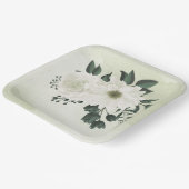 美しい白いフローラの結婚緑 ペーパープレート (傾斜あり)