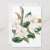 美しい白いフローラエレガントな結婚式 招待状 (裏面)