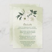 美しい白いフローラ結婚の詳細 エンクロージャーカード (正面/裏面)