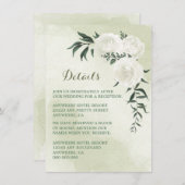 美しい白いフローラ結婚の詳細 エンクロージャーカード (正面/裏面)