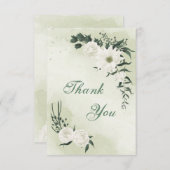 美しい白いフローラ サンキューカード (正面/裏面)