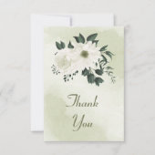 美しい白いフローラ サンキューカード (正面)
