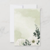 美しい白いフローラ サンキューカード (裏面)