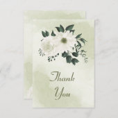 美しい白いフローラ サンキューカード (正面/裏面)