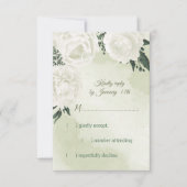 美しい白いフローラ 出欠カード (正面)