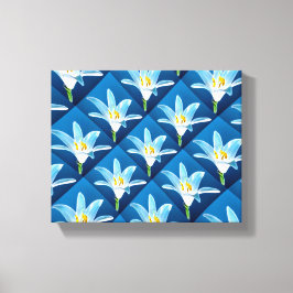 美しい白いユリ模様 キャンバスプリント