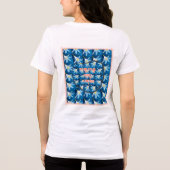美しい白いユリ模様 トライブレンドTシャツ (裏面)