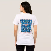 美しい白いユリ模様 トライブレンドTシャツ (裏面全面)