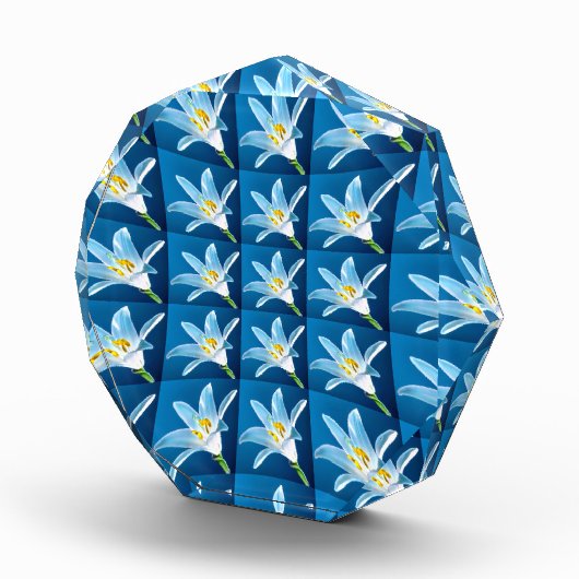 美しい白いユリ模様 フォトブロック (右)