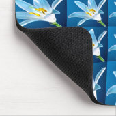 美しい白いユリ模様 マウスパッド (コーナー)