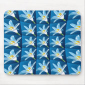 美しい白いユリ模様 マウスパッド (正面)