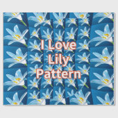 美しい白いユリ模様 ラッピングペーパー (フラット)