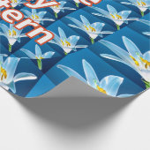 美しい白いユリ模様 ラッピングペーパー (角)