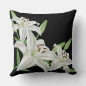 美しい白いユリ クッション (裏面)