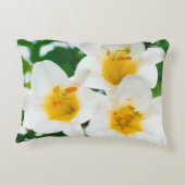 美しい白いユリ - Lilium candidum アクセントクッション (裏面)