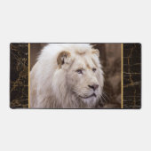 美しい白いライオンの写真 デスクマット (正面)