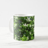 美しい白いライラックの花のマグカップ コーヒーマグカップ (正面左)