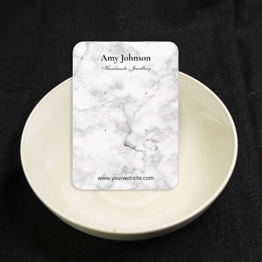 美しい白い大理石のイヤリング表示カード 名刺