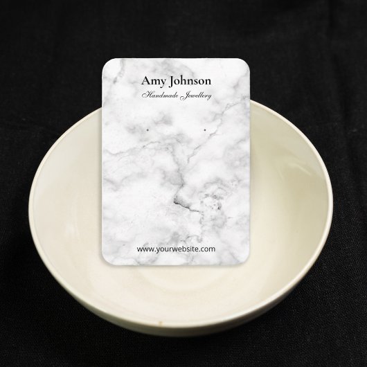 美しい白い大理石のイヤリング表示カード 名刺