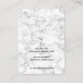 美しい白い大理石のイヤリング表示カード 名刺 (裏面)