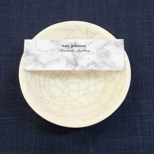 美しい白い大理石ミニイヤリングディスプレイカード スキニー名刺