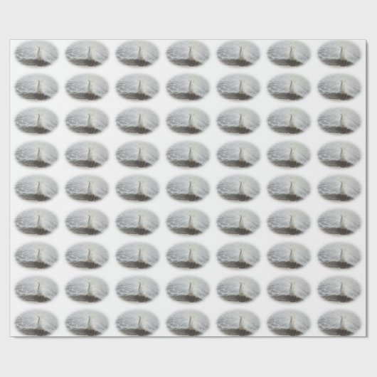 美しい白い孔雀 ラッピングペーパー (フラット)