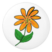 美しい白い山シャクナゲの花のセラミックノブ セラミックノブ (正面)