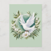 美しい白い平和の鳩 ポストカード (正面)