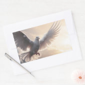 美しい白い平和の鳩 長方形シール (封筒)