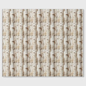 美しい白い樺の木ツリーログ ラッピングペーパー (フラット)